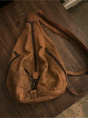 Vintage Scully Leather Convertible Sling Backpack